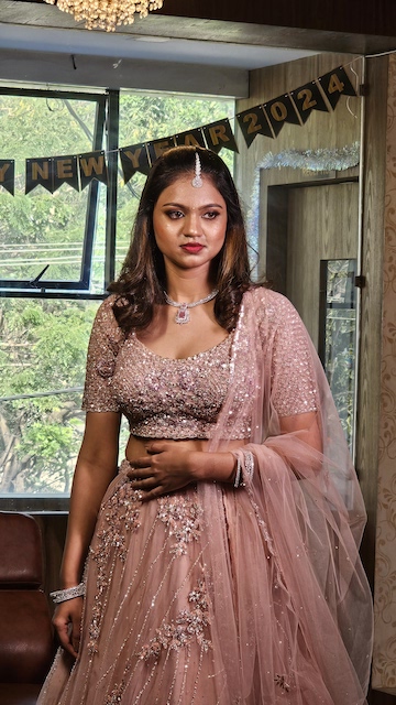 bride wearing elegant lehenga for reception